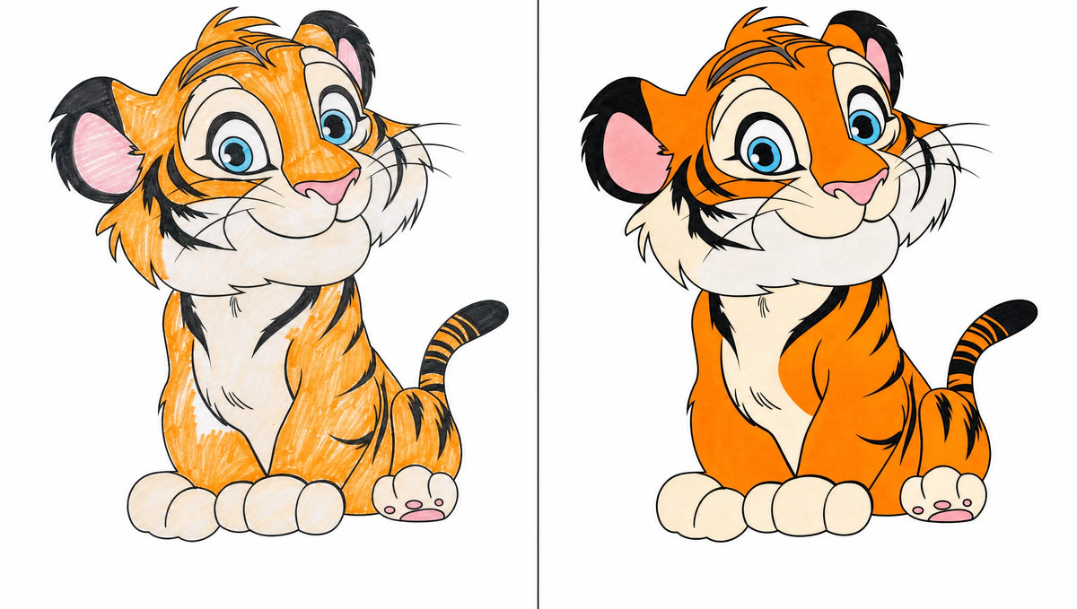 Comparaison du rendu entre feutres classiques et feutres acryliques Qoloriqo