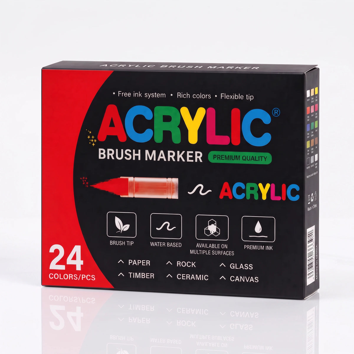 Pack de 24 feutres acryliques Qoloriqo