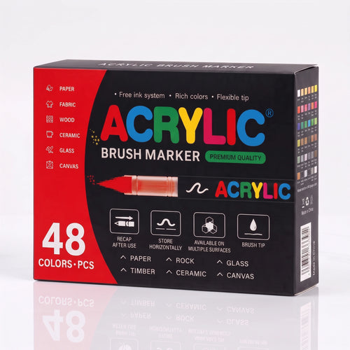 Pack de 48 feutres acryliques Qoloriqo