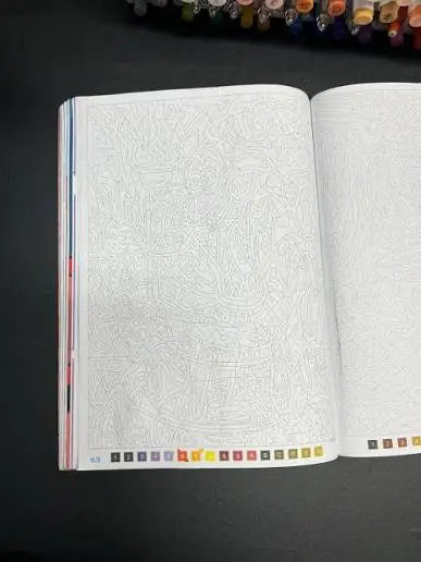Verso d'une feuille coloriée avec les feutres acryliques Qoloriqo, aucune trace au dos